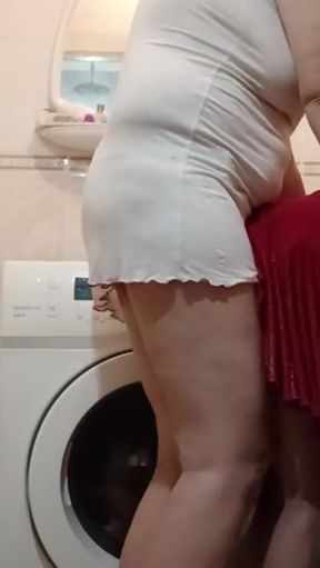 While my husband is at work, I fuck my neighbor with a strap-on   Clip 1