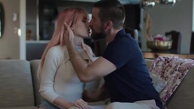 Handsome stepdad rimjob and analed busty pink haired shemale