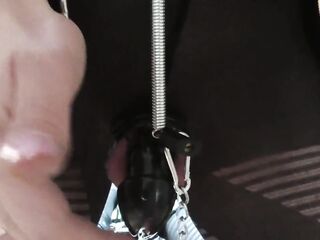 Sissy in Chains have Multiple Ruined Orgasms & self Cum in Throat