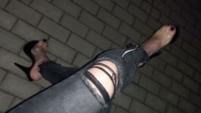 milking my dick on the street