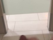 playing with my dick in a public bathroom