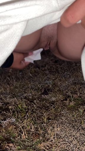 Compilation of public pissing in nature! Showing pads! POV!   Clip 2