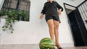 Diana Senior Crushing watermelon under her mighty barefeet