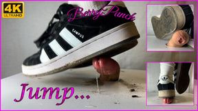 Unaware Real Dirty Adidas Campus Cock Crush And Real Jump on Cock - Cock Trampling - Shoejob - Cockbox - CBT - Foot Fetish - 4K