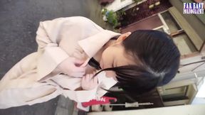 Dark-haired beauty toys with on playful makeover date