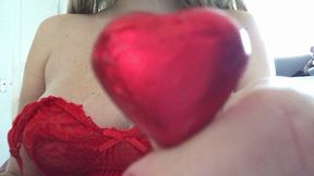 Valentines sneezing and blowing