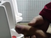 Johnholmesjunior flashing his monster cock in public mens vancouver park bathroom PT1