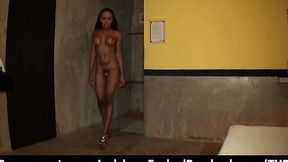 Hung Black Ladyboy Sunny Takes It Raw and Bareback