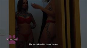 effy lil seduces her step sister s boyfriend in their shared hotel bed right beside her unaware step sister