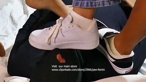 THIS IS PART 2 OF 3 DOMMMES FOOT AND SNEAKERS DOMINATING MALE SLAVE ANA AYUMI TURN