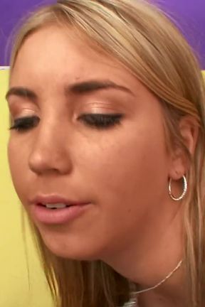 Busty babe gets her milkers pounded