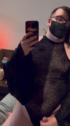 Black Bodysuit Cum