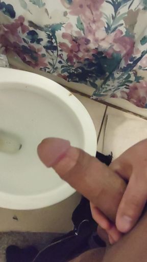 Cumming in the bathroom