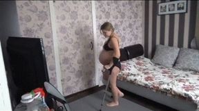 crutches and a knee brace CR