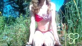 Lina gets Ass filled with Golf Balls and 80cm Garden Hose - Full Video on Fansly and Manyvids