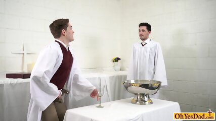 Twink altar boys fool around and enjoy raw anal fuck hardcore