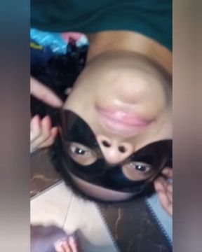 Stepdaughter compilation of the extreme bulge in the deepthroat upside down (Part 1)