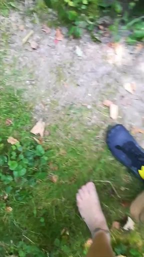 Outdoor Balancing in Pantyhose