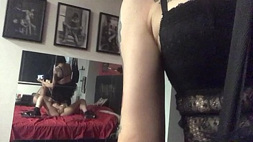 Mistress Minerva dominates Liz Rainbow - nipple clamps, footfetish and pussy play