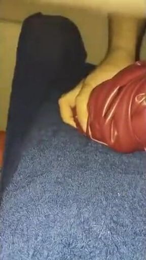Leather pants closeup fuck