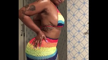Cherokee loves to be shiny all over that naked body