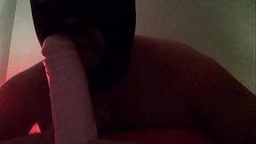 deepthroating white dildo