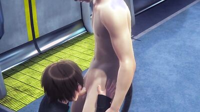 Seth chugs down his own jizz in a train car with a twist