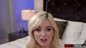 Petite blonde teen takes rough anal after double blowjob