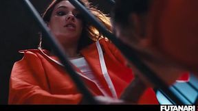 Jail fuck with dominant tranny futanari babe in unifom