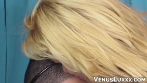 Bombshell trans Mala moans loud while getting stretched anally