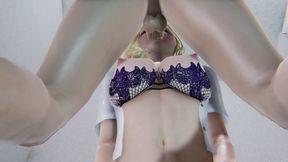 Captivating 3D Hentai: Big Tits Blonde Emma's No Hands Blowjob and Licking Action
