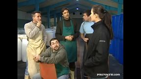 Patricia Diamond Gets Gangbanged by Factory Workers Including a DP