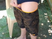 Friend recording me outside handsfree cumshot