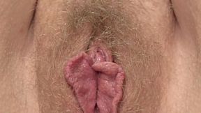 Chubby milf masturbates  Close-up of hairy cunt, clitoris and horny hole squelching  Amateur from mature housewife in stockings