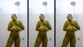 Black Ebony Large Tits Sexy Shower