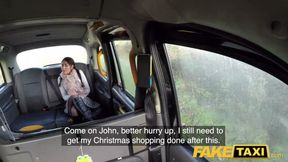 British babe gives great deepthroat on backseat