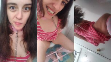Hold my BDSM Collar Leash While I Pee! Pissing Toilet Slutty HAIRY Horny PAWG Camgirl Needs Our Help