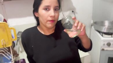 Hot lying cheating frances infidel beautiful big tits rough anal big cumshot in kitchen