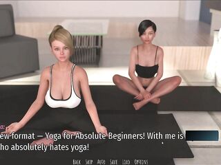 2 Lesbo Stepsister's Doing Yoga And Entice Their eighteen Plus Stepbro