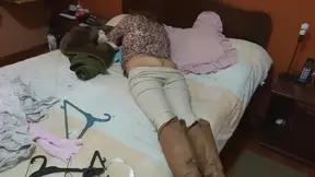 Hot Latina mom shows off to the maid's husband