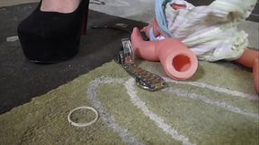 I like c ru s h this fucking doll and dig my deep heel in her head.