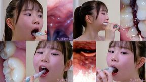 Yuzu Fujita - Observing Yuzu's teeth, mouth, and back of the throat with a dental camera