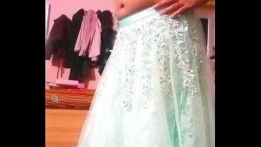 Indian gay Crossdresser Bottom real homemade sex in blue lehanga