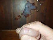 Huge mushroomhead cock with big balls gets emptied and hot guy eats cumshot UHD 4k closeup