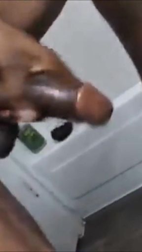 Stroking Rubbing Shaking My Huge Black Cock