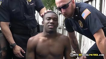 Car Thief is paying for his Sins with these Two White Male Cops with Huge Cocks.