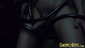 Young twink fingered by tentac1ed while furry masturbates