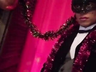 Happy New Year! The cute French-Asian twink Jon Arteen jerks off, ejaculates into a glass, and drinks his own sperm