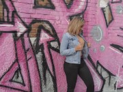 Andreina Picorelli shows her boobs in the middle of the Bogotá street