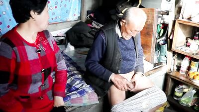 Chubby mature woman is being fucked by a horny old man